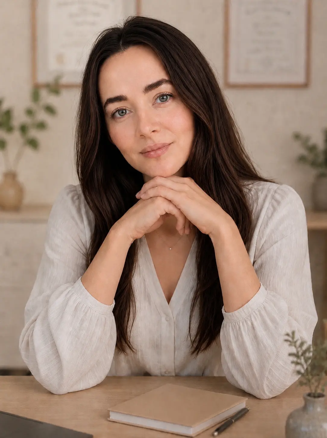 Serena Vitale al lavoro durante una consulenza online